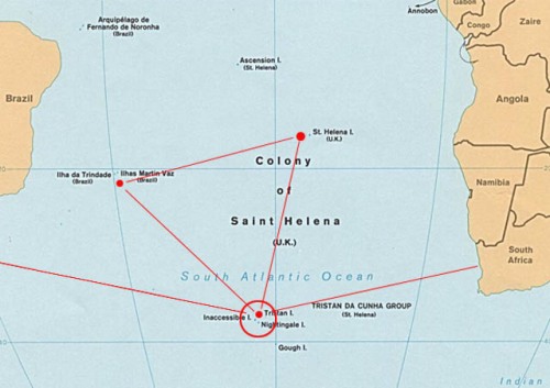 Map of Tristan da Cunha islands